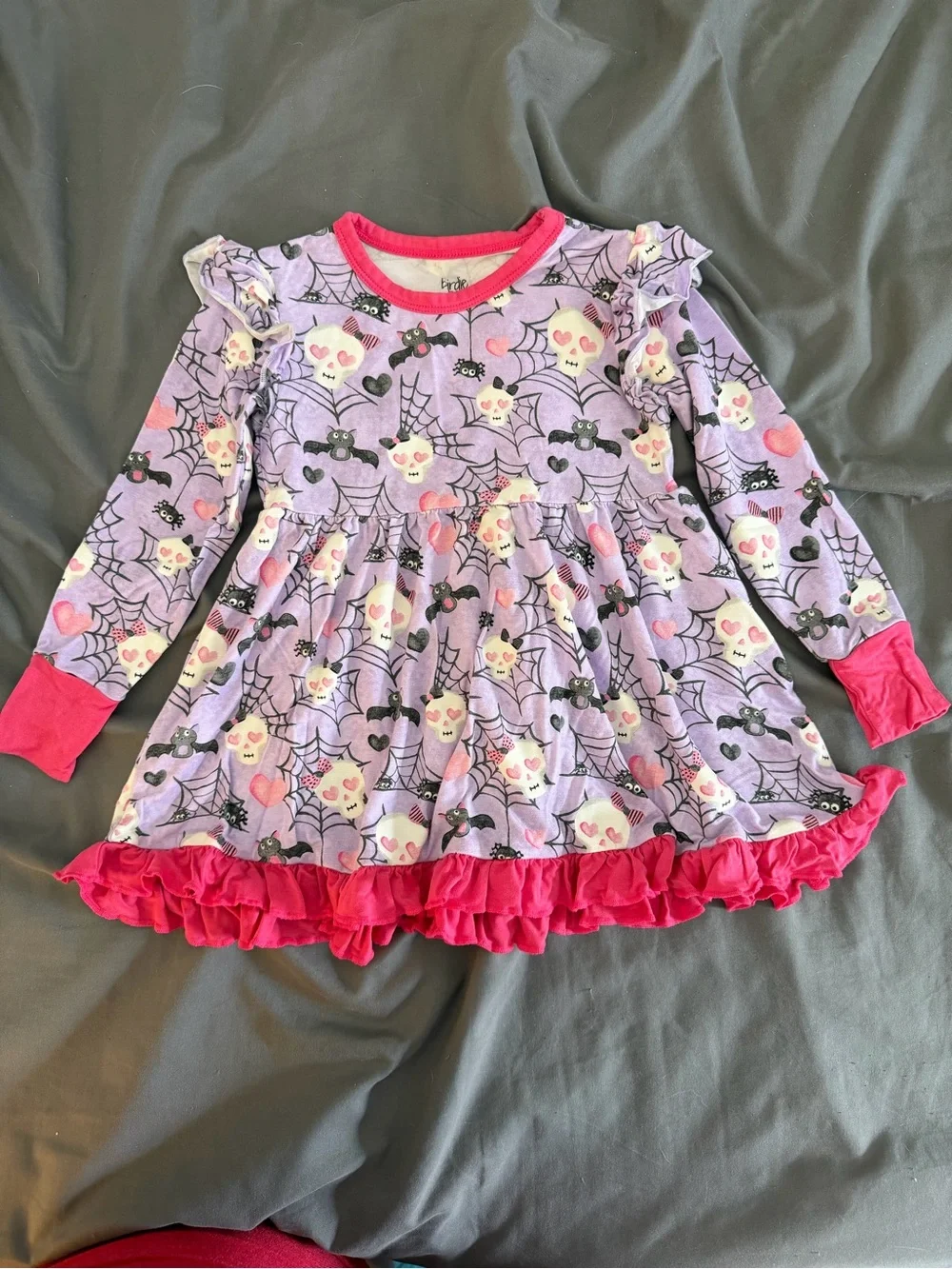 Birdie Bean Carrie Halloween Long Sleeve Glow In The Dark Peplum Top 3T GUC/VGUC